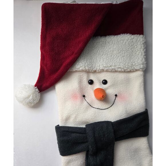 Prima Two Feet Long Snowman Stocking with Cardinal - Picture 2 of 9